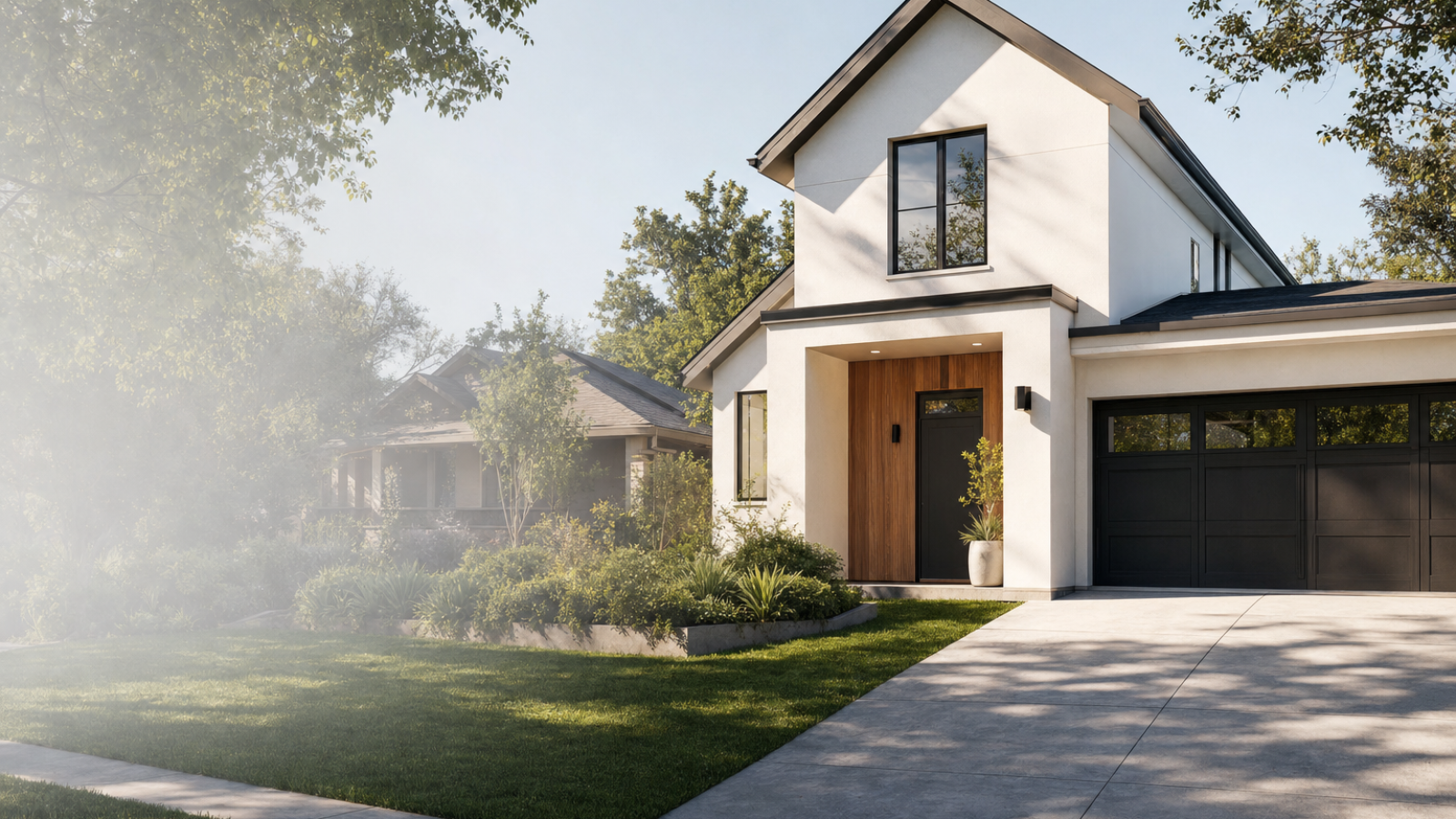 Modern residential home exterior.